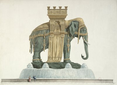 Design for the Elephant Fountain at the Place de la Bastille, 1813-14 by Jean Antoine Alavoine